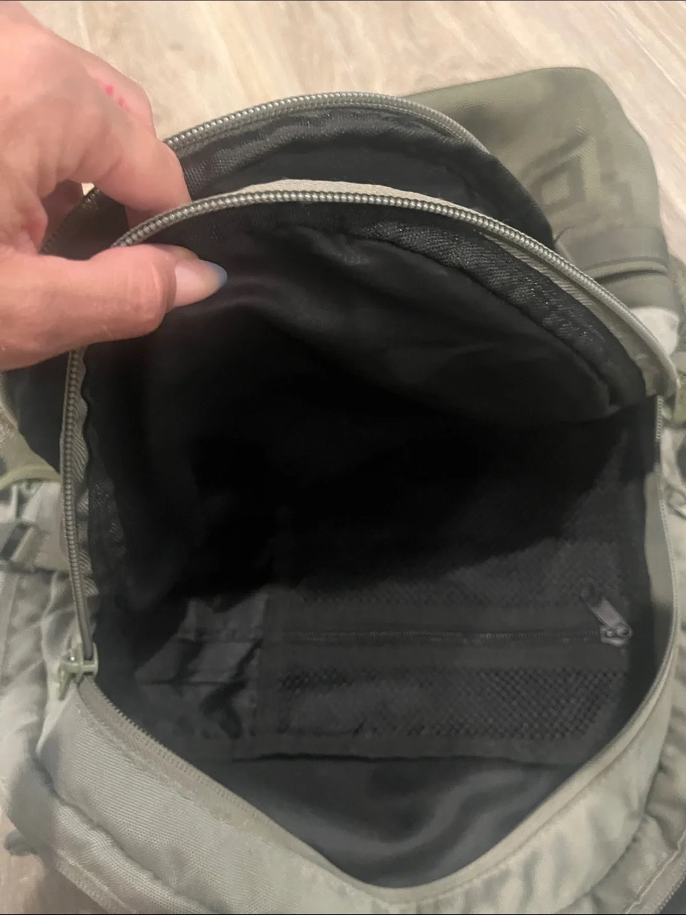 PINK Victoria's Secret Olive Green Dual-Compartment Backpack